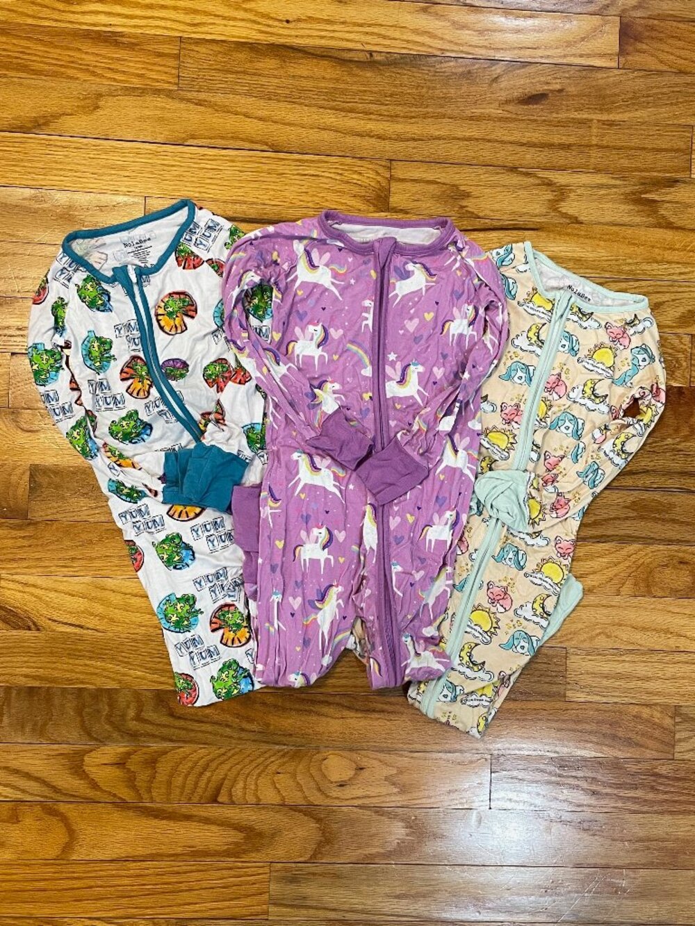 Girls 24 Month Bamboo Footie Pajamas 3-Piece Lot